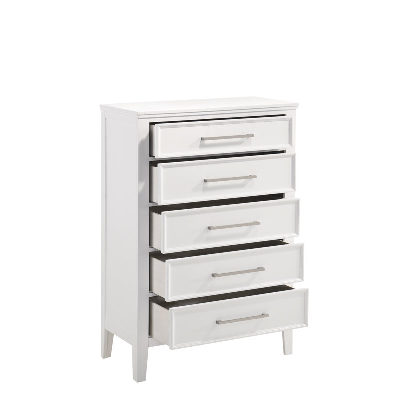 Jonnathan 5-Drawer Chest, White