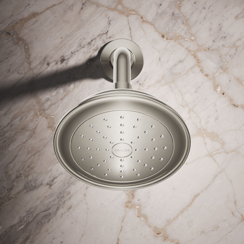 Artifacts Standard Fixed Shower Head with Katalyst Spray, Vibrant Polished Nickel