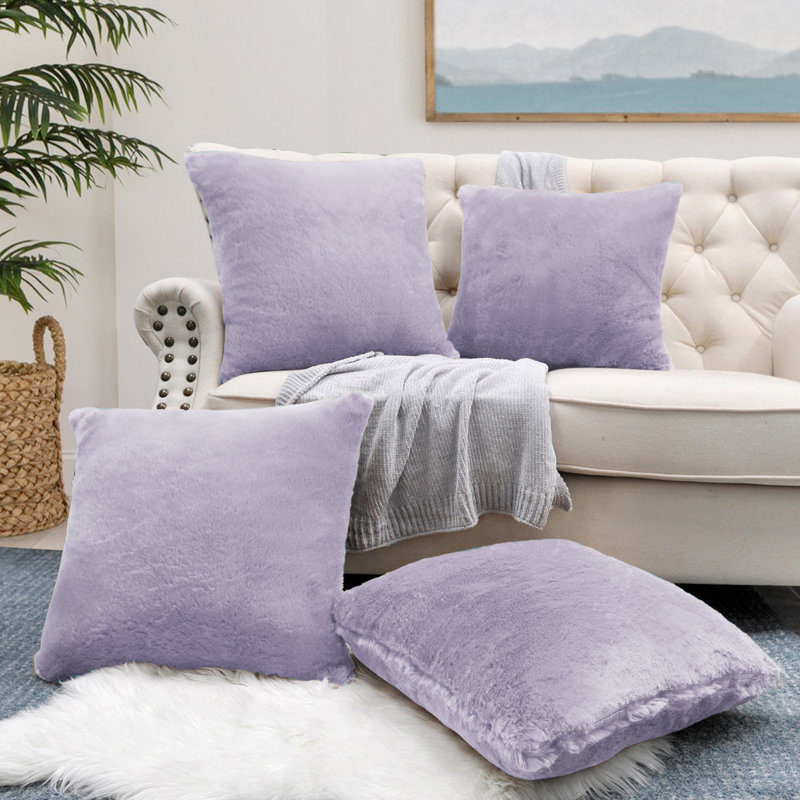 Housse de coussin réversible en fausse fourrure, Brouillard de mer