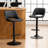 Swivel Adjustable Height Bar Stools, Faux Leather Upholstered Counter Stools, Modern Pub Stools-2067231097