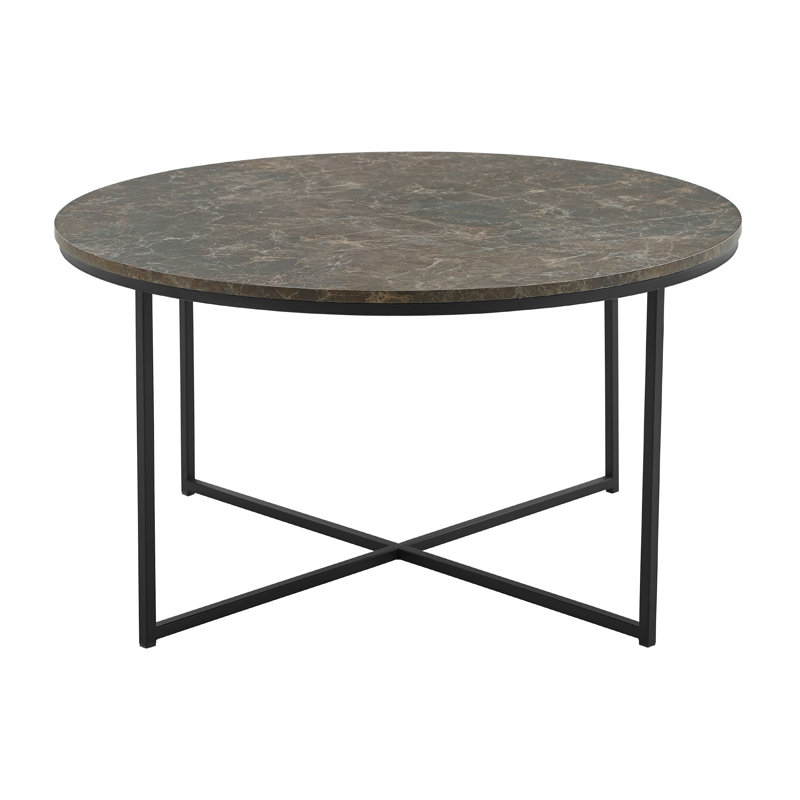 Table basse avec pieds croisés Wasser, Marron, Noir