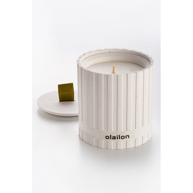 Candly Amber Scented Tumbler Candle with Concrete Holder