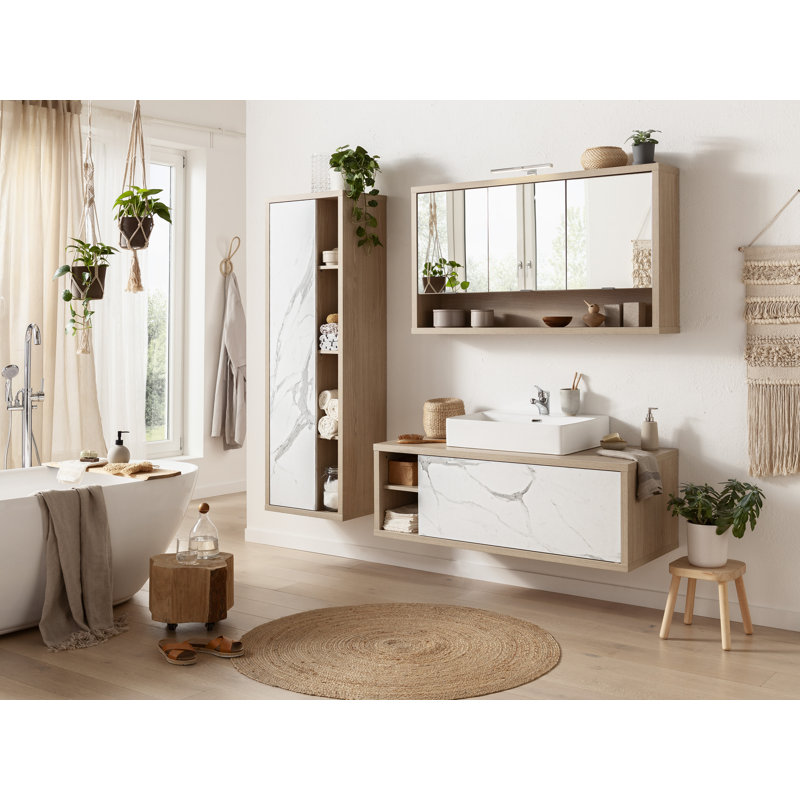 Ladama 124cm Single Bathroom Vanity Base Only in White