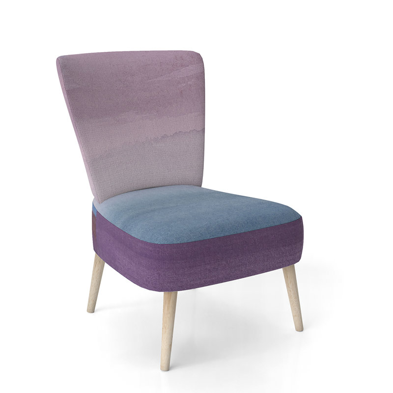 Glam / Flower / Landscape - Shabby Elegance Upholstered Side Chair, Purple