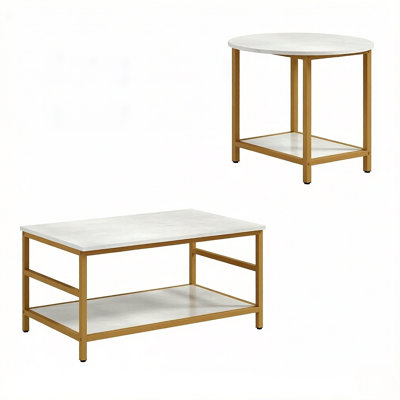 Ensemble de table de salon chic, ensemble de table d'appoint, ensemble de table basse, ensemble de table de collation (seulement 1 table rectangulaire et 1 table ronde)