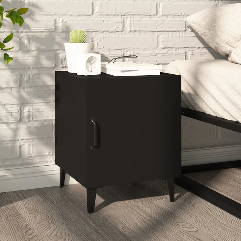 17 Stories Bedside Cabinets Engineered Wood, Left Orientation, Black, 2