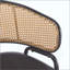 Tabouret de bar d'intérieur revêtu de métal, siège en similicuir avec dossier en rotin Wowen, ensemble de 2