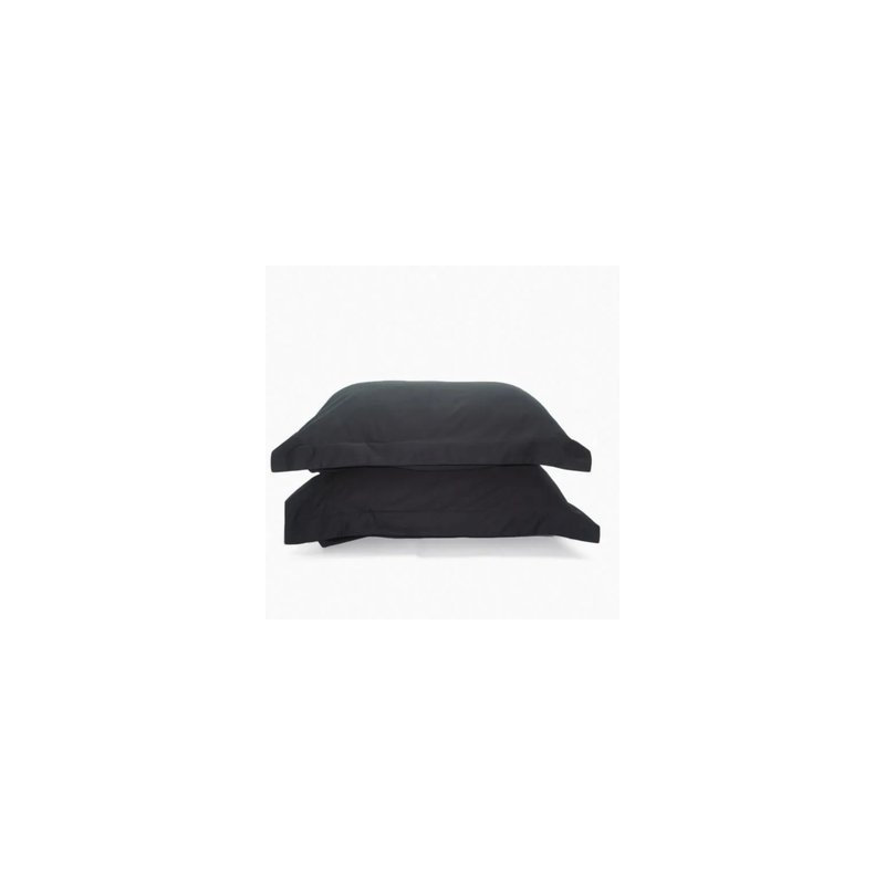 400TC Sateen Solid Cotton Pillow Sham, Black