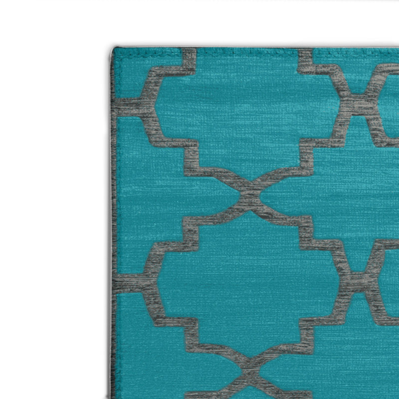 Tapis bleu intérieur et extérieur Trellis, Rectangle 4pi x 6 pi