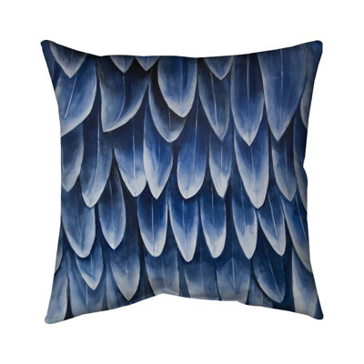 Plumage blue - 26"x26" Throw pillow cover - Poly twill - Print on demand