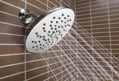One-Function Full Spray Rain Shower Head with Immersion, Chrome