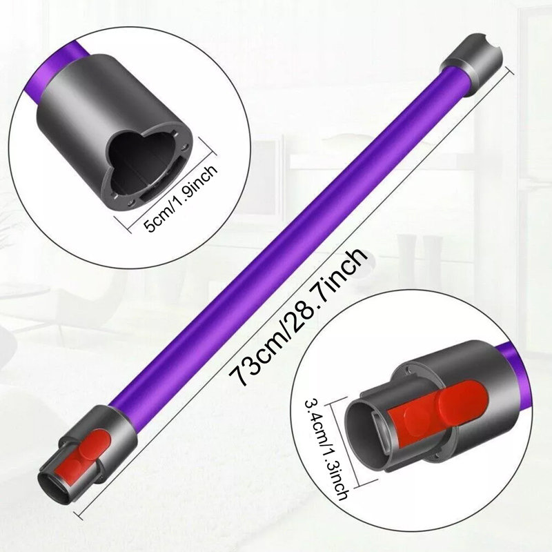 Vacuum Extension Tube Rod for V7 V8 V10 V11 V15 Cordless Stick Vacuums, Vacuum Cleaner Replacement Rod Vacuum Tubes, Quick Release Extension, 73cm, Purple