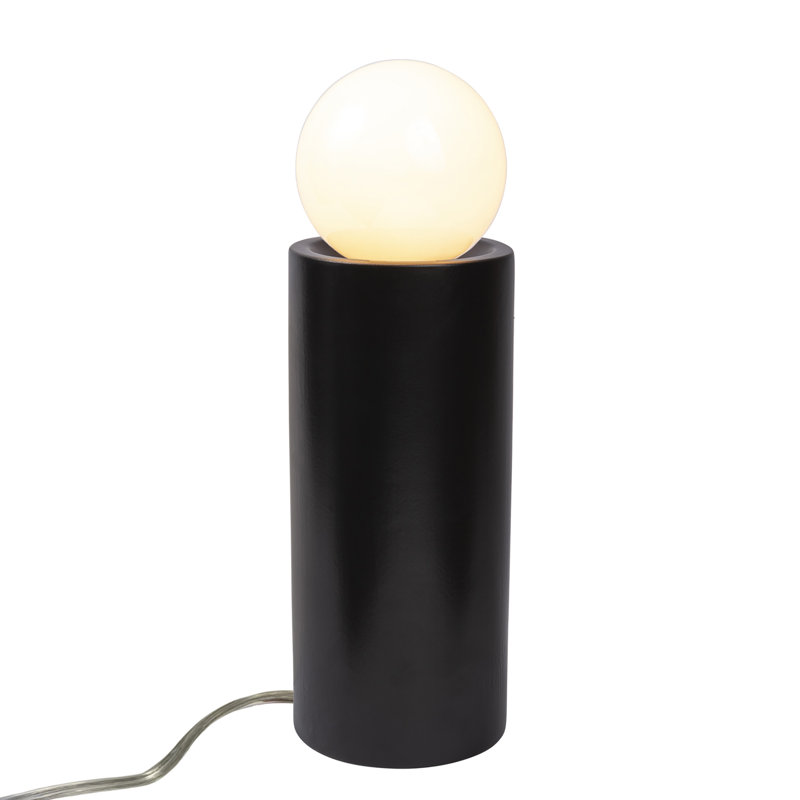 Rachid Ceramic Torchiere Lamp, 16.5" H x 5.5" W x 5.5" D, Carbon Matte Black