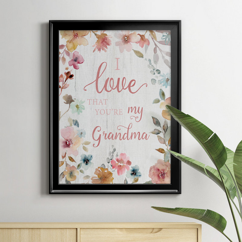 «Love Grandma», art textuel sur toile, Noir, H 18,5 po x l 24,5 po x P 1,5 po