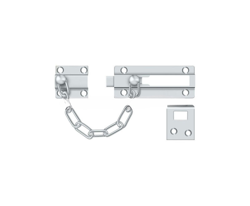 Deltana CDG35U26 Door Guard; Chain / Doorbolt; Bright Chrome Finish, Polished Chrome