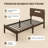 Gerrita Solid Bamboo and Metal Platform Bed with Integrated Headboard-670962503-651781918