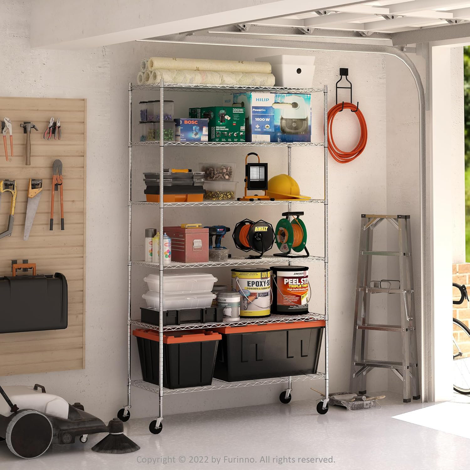 ERTCHUE RIED 48-Inch Tall Stainless Steel 6-Tier Heavy-Duty Metal ...