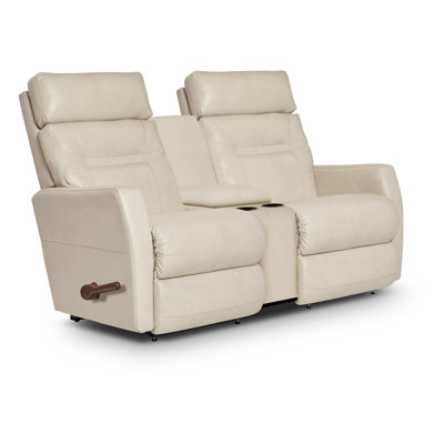 Lennon Leather Match Reclining CAL117 Loveseat with Console -  La-Z-Boy, 390787 LB180432 FN 007