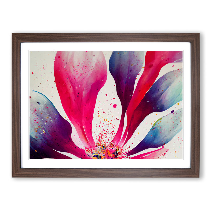 Popular Flower Splash 1 Piece Single Picture Frame Wall Art, 34cm H x 46cm W x 2cm D, Walnut