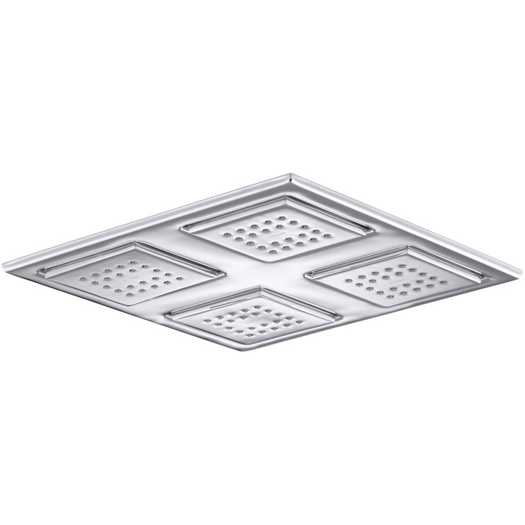 WaterTile Rain Overhead Showering Panel with 4 22-Nozzle Sprayheads