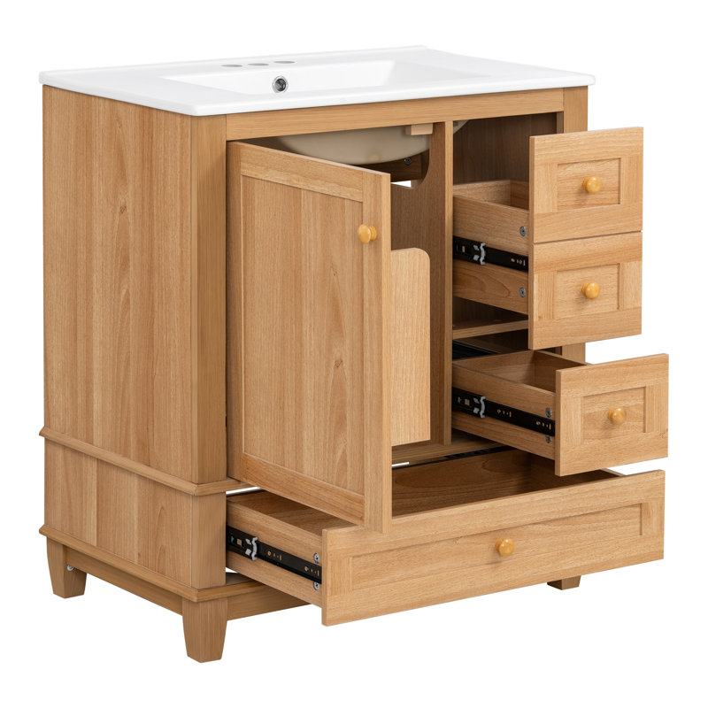 30" Bathroom Vanity with Sink, Wood