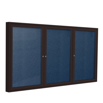 Ghent No Vinyl Enclosed Cabinet Metal Bulletin Board