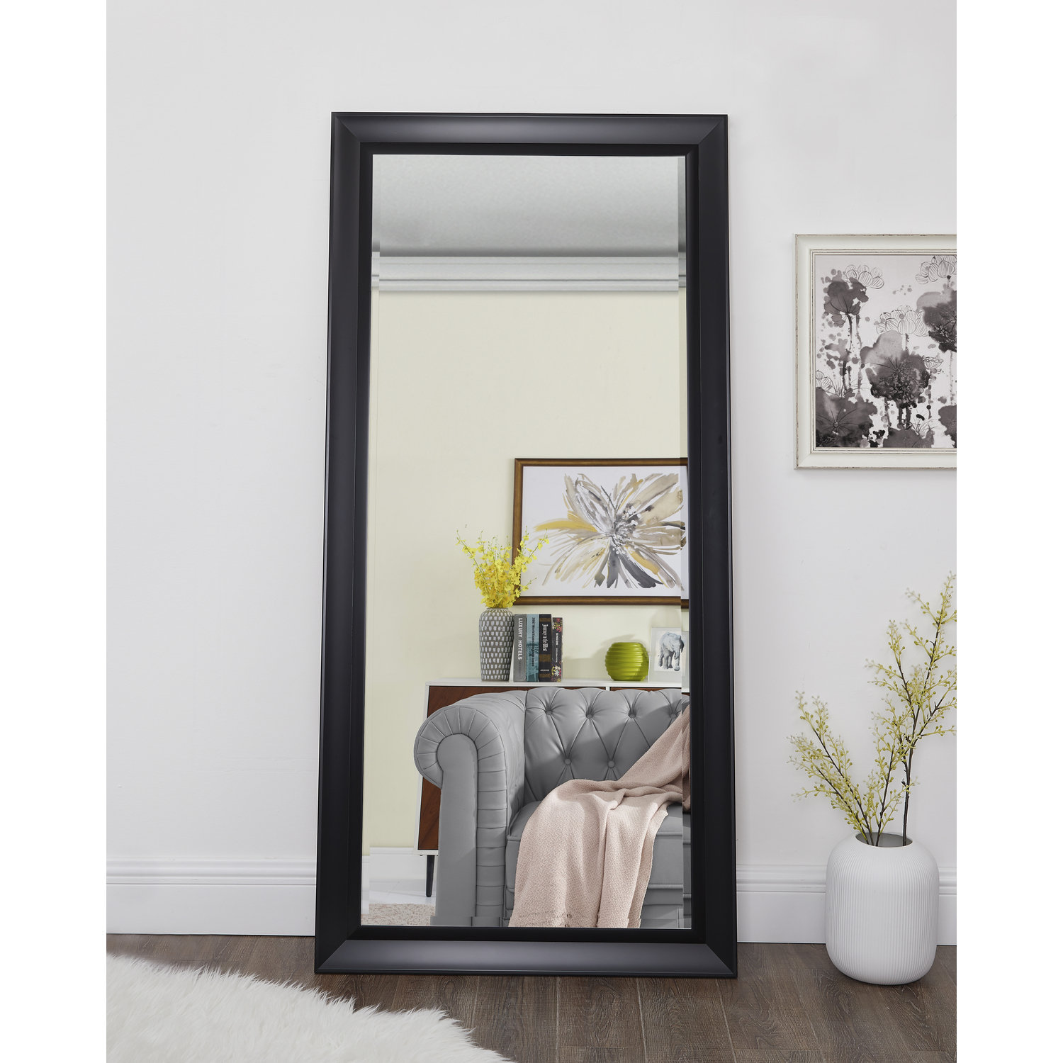 Red Barrel Studio® Black Full Length Huge Floor Mirror XL Mirror Large