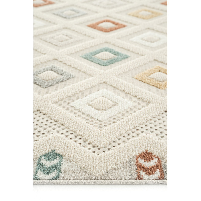Rantesh Geometric and Geometric Shapes Chenille Indoor / Outdoor Area Rug, Rectangle 200 x 290cm