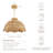 Le Perle Rattan Pendant Light - Natural Brown Dome 1-Light Polished Handwoven Dimmable Ceiling Light For Kitchen Island, Kitchen, Dining Room, Living Room, Bedroom or Hallway in Modern, Farmhouse & Boho Style