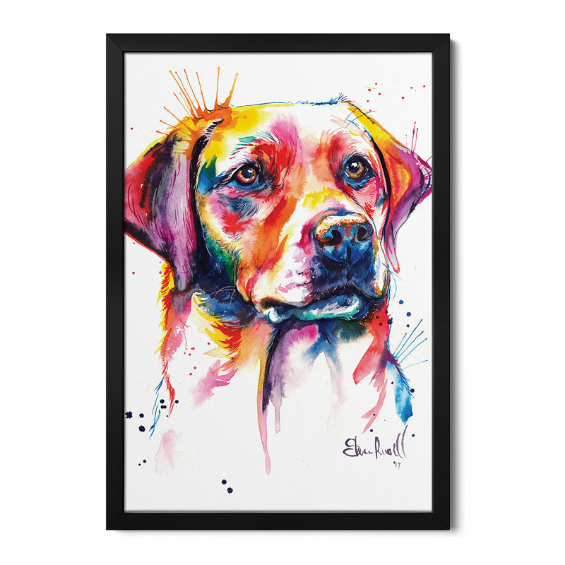 Yellow Lab I, affiche encadrée de qualité supérieure par Weekday Best, H 32 po x l 24 po
