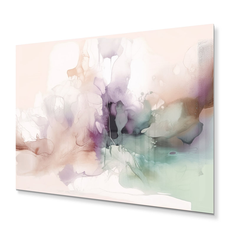 Marbre délicat brun abstrait IV - décoration murale abstraite en métal, H 24 po x l 32 po x P 1 po