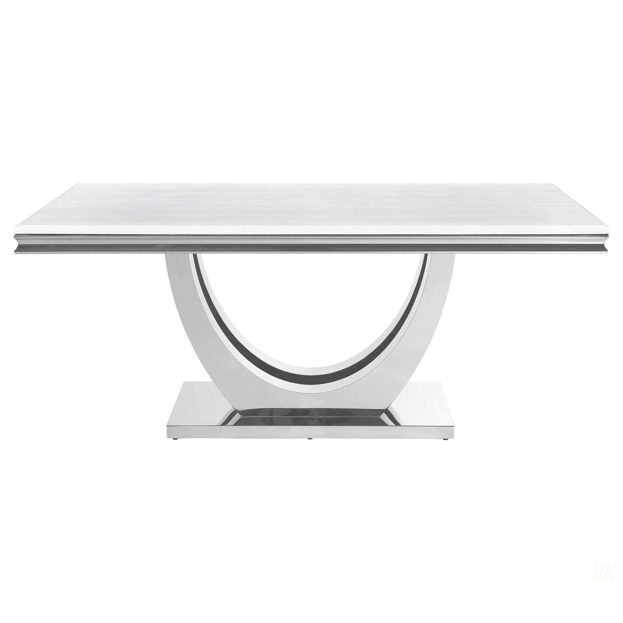 Wrought Studio™ Allessandra White And Chrome Rectangular U-Shaped Base ...