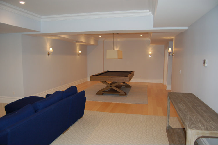 basement area designed to be an entertainment room
