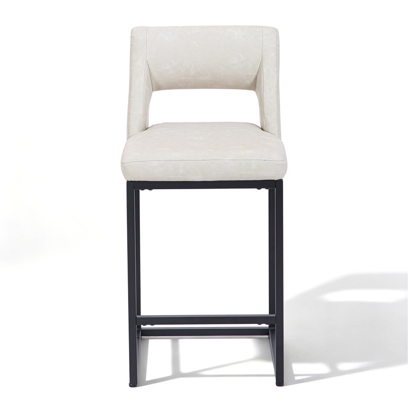 Tabourets de bar 26 po Cindina, Siège beige / structure noire, 2