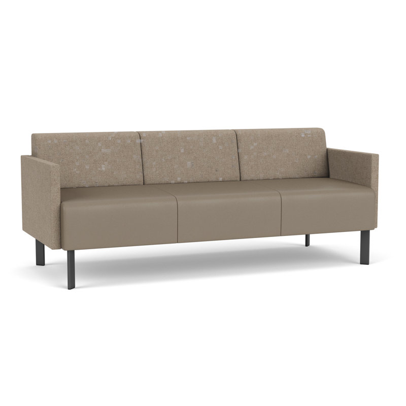 Luxe Lounge Reception Sofa, Charcoal Steel, Archetype Silt/Modena Farro