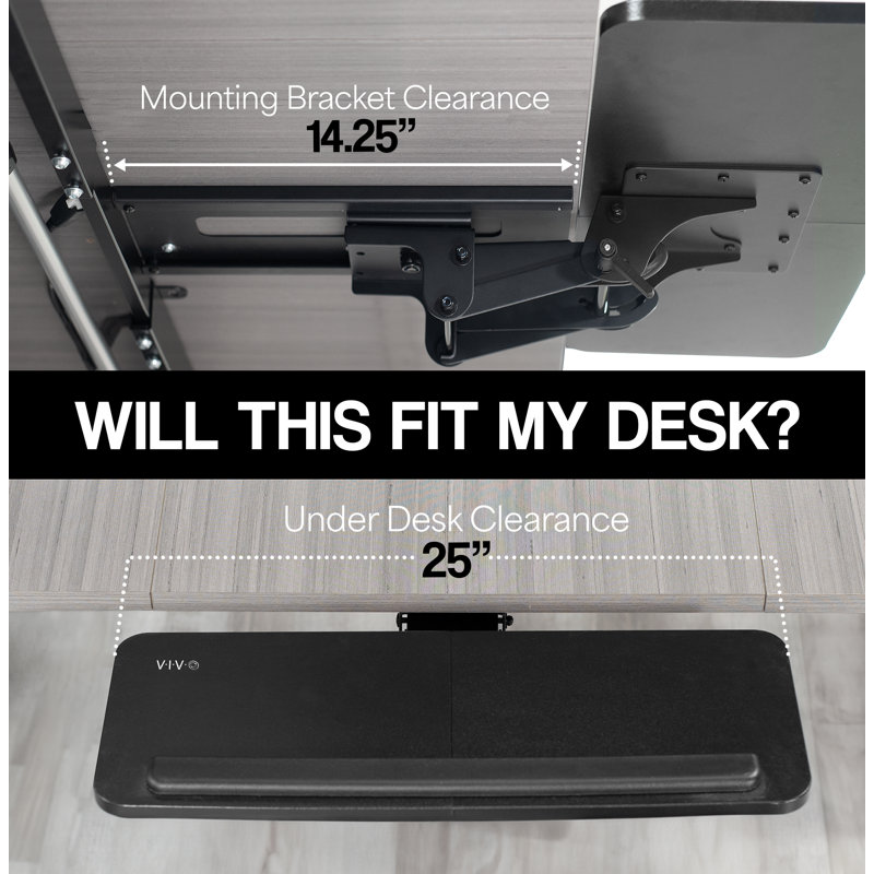 Adjustable Under Desk Keyboard Platform Tray, KB03B Series, Vintage Brown