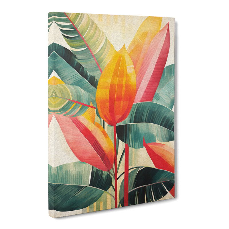 Tropical Leaf Constructivism No.2 - Wrapped Canvas, 76cm H x 50cm W x 3cm D