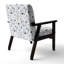 Chaise rembourrée moderne avec accoudoirs crème et bleu-453622237