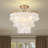 Paula 4-Light Glossy Bronze Finish Natural White Shell Flush Mount