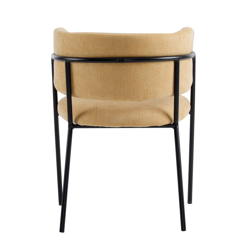 Dones Fabric Upholstered Dining Chairs, Yellow, Set Of 6