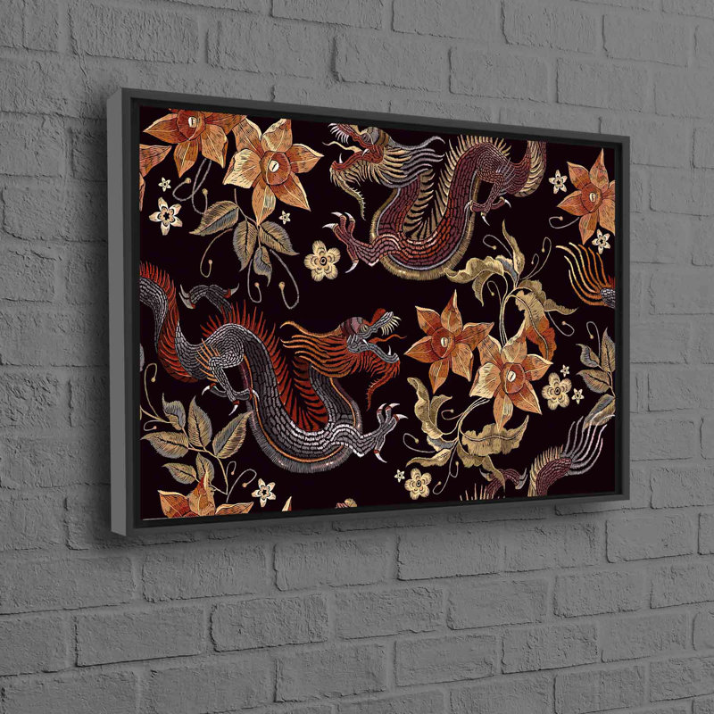 Modern Abstract Artwork Featuring a Chinese Dragon Pattern on Canvas for Unique Wall Decor and Artistic Statement Piece