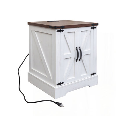 Farmhouse Nightstand with Adjustable Shelf