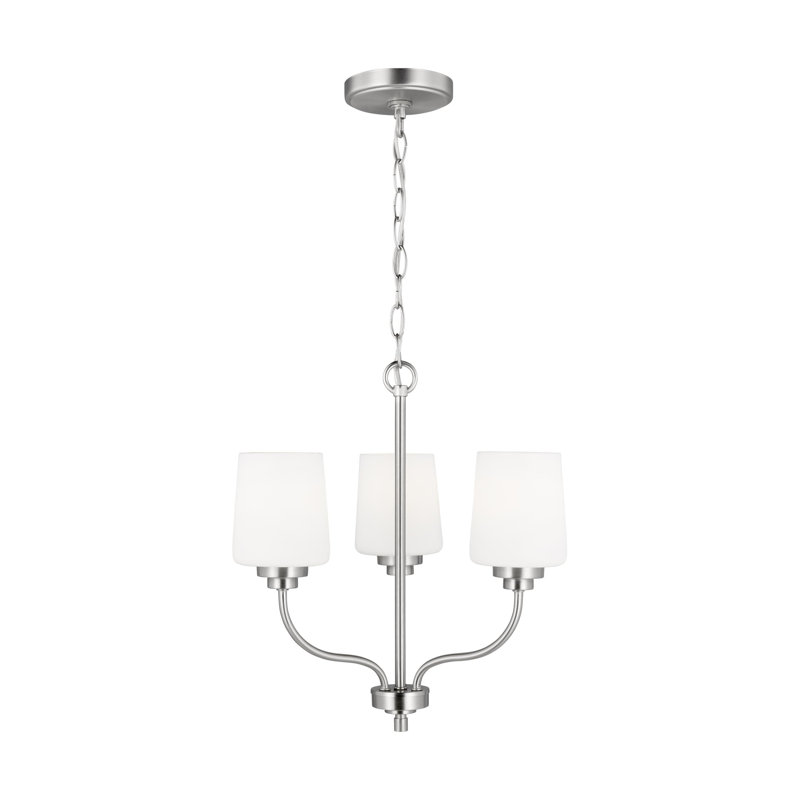 Windom 3 - Light Dimmable Classic / Traditional Chandelier, Brushed Nickel, No