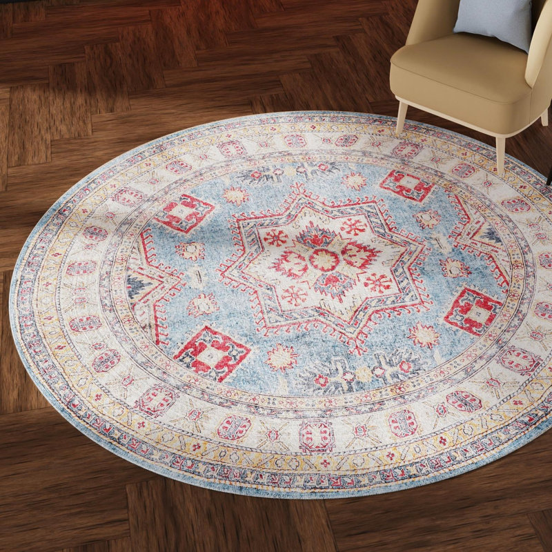 Bungalow Rose Ruth Timeless Rug, Rond 5 pi 1 po x 5 pi 1 po