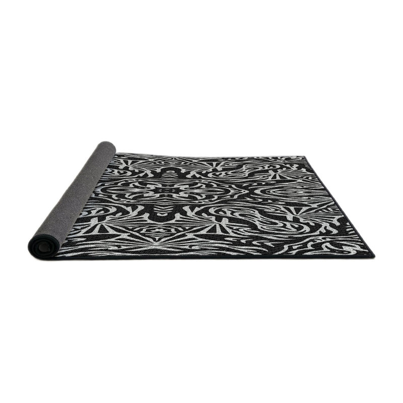 Tapis damassé gris / brun, Rond 7 pi