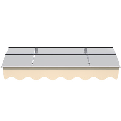 Auvent pour fenêtre de 59 po x 34 po - Polycarbonate solide et rouille - Supports de toit robustes 59 x 34 avec protection en aluminium Heat Upf80 + Protection Amusement extérieur