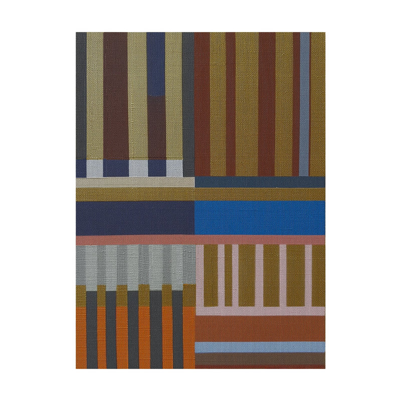Woven Perspectives No. 03: impression géométrique abstraite, 30x40 in, Natural-Oak