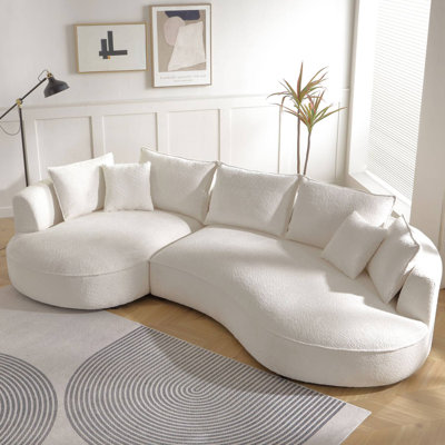124.8" Boucle Curved Sofa Couch