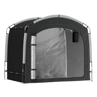 Abri de jardin portatif pour vélos, housse de protection extérieure en tissu Oxford 210D avec sac de transport pour 3 à 4 vélos, outils de jardin