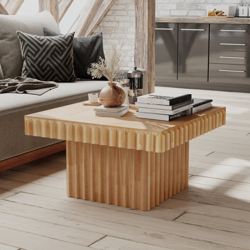 Table basse carrée en bois massif Modern